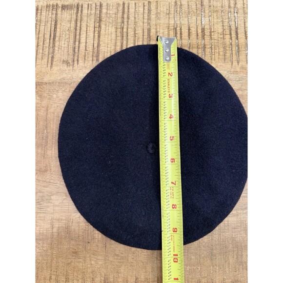 Vintage Basque Beret Black 100% Wool Made In France - Picture 7 of 8